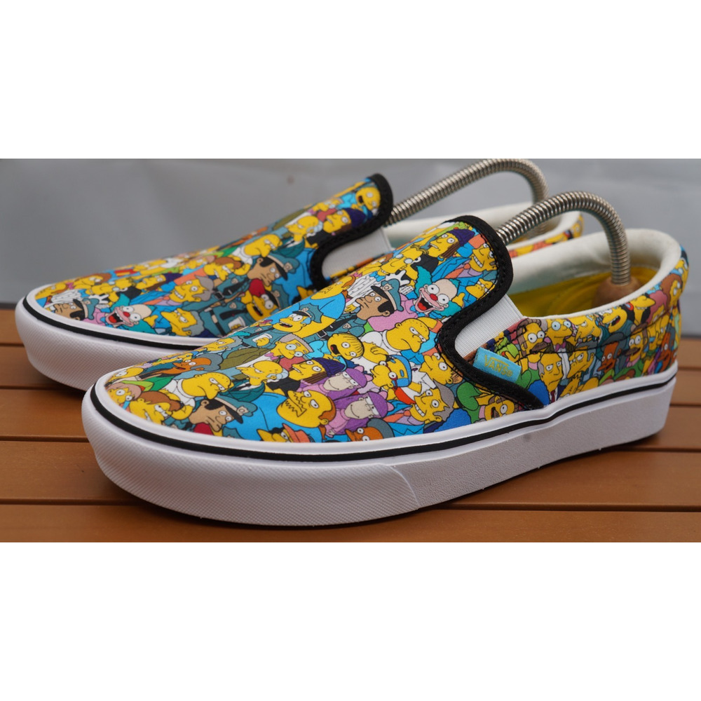 VANS X THE SIMPSONS SHOES MENS 9.5 SPRINGFIELD COLLAGE COMFYCUSH CLASSIC SLIP-ON - Picture 5 of 14